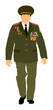 Soviet army officer in uniform vector illustration. Russian general marshal profile vector. Soldier in uniform. Military commander. Marsh officer in a ceremonial procession. Military parade.