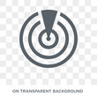 Radar detection icon. Trendy flat vector Radar detection icon on transparent background from Nautical collection. High quality filled Radar detection symbol use for web and mobile