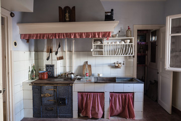 Old kitchen in a working-class neighborhood of Legazpi in the iron valley, Gipuzkoa, Spain