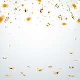 Fototapeta  - Golden confetti isolated. Festive background. 