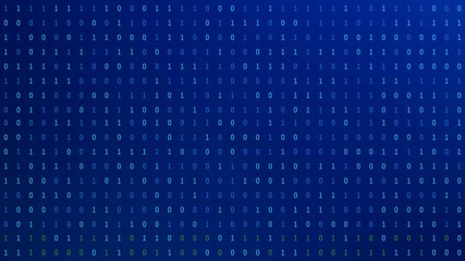 Fototapete - 01 or binary numbers on the computer screen on monitor matrix background, Digital data code in hacker or safety security technology concept. Abstract illustration