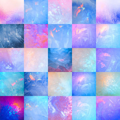 Wall Mural - iridescent colors mosaic ice texture. winter cold weather minimalist concept