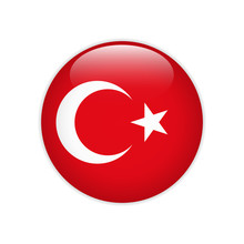 Turkey Flag On Button