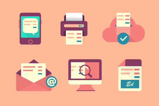 Pink backdrop. Teamwork people concept. Vector flat icon set - design. Outline web icon set - office. Internet concept. Isolated background. Vector black graphic design icon set. 