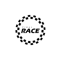 simple design race flag logo template, Race flag Icon - Vector