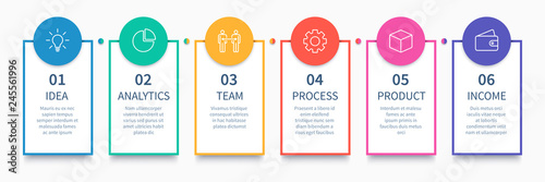 Leinwand Poster  Process columns infographic