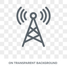 Radio Antenna Icon. Radio Antenna Design Concept From Communication Collection. Simple Element Vector Illustration On Transparent Background.