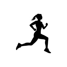Healthy Running, Silhouette Healthy Runner, Abstract Running Woman