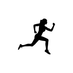 Poster - Healthy running, Silhouette healthy runner, Abstract running woman