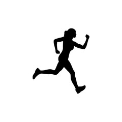 Poster - Healthy running, Silhouette healthy runner, Abstract running woman