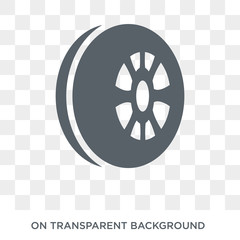 Wall Mural - car tyre icon. car tyre design concept from Car parts collection. Simple element vector illustration on transparent background.