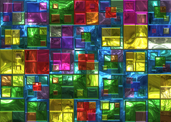 Canvas Print - colored glass bricks background wallpaper.