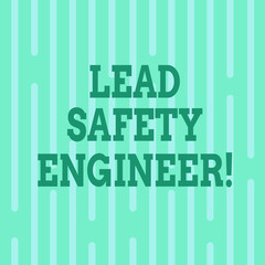 Poster - Conceptual hand writing showing Lead Safety Engineer. Business photo text develop policies to ensure safety of an all concerns Vertical Thin Linear Strip Broken Rod in Seamless Repeat Pattern