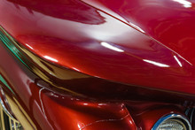 Background - Fragment Of The Surface Of Body Of A Red Vintage Car
