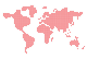 Canvas Print - pixel art design of world map. vector illustration.