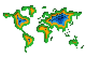 Canvas Print - pixel art design of world map. vector illustration.