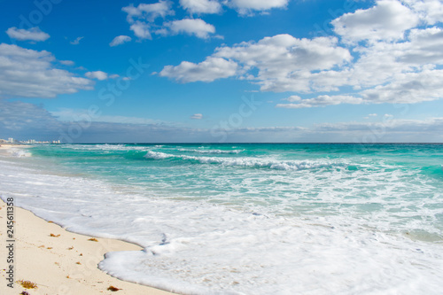 Waves On Caribbean Sea Crystal Clear Water Playa Delfines