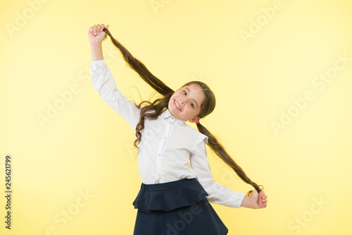 Deal With Long Hair Hairstyle By Yourself Kid Girl Long Ponytail