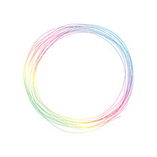Wave Of Many Colored Lines Circle Frame.  Creative Line Art.