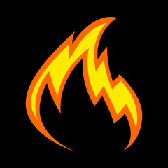 Sticker - Hot Flame Fireball vector cartoon