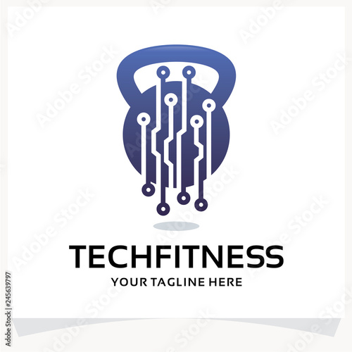 Fitness Tech Logo Modern Gym Logo Design Template Inspiration