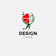 Vector logo design, atlas icon carrying fruits