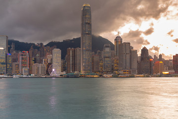 Wall Mural - Hong Kong cityscape skyline central business park, cityscape background