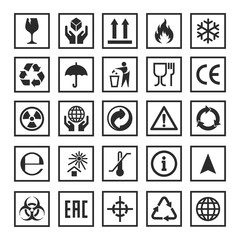 packaging symbol set