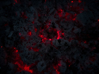 burnt embers in the dark