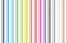 Rope String Colorful Realistic Vector Illustration Set
