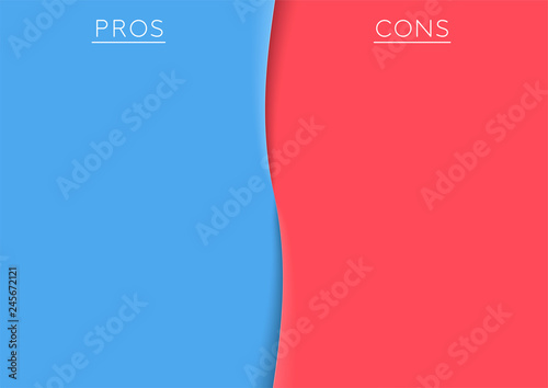 Pros and Cons Centre Divide Comparison List Template Poster Mural XXL