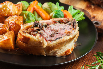 Poster - Pork tenderloin in wellington style in puff pastry