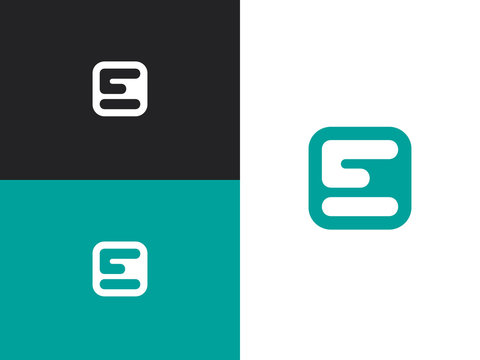 Initial letter E logo design template elements