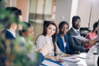© alfa27 - Interracial Group of male and female teachers learning facilitators visiting conference devoted to problems for HIV AIDS