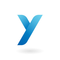 Y letter blue flat vector logo template