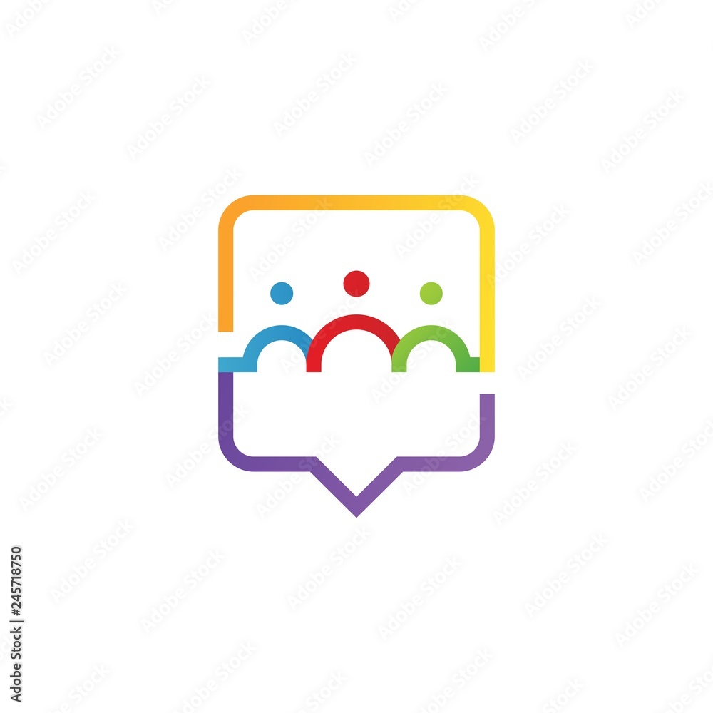 people family together human unity chat bubble logo vector icon Stock ...