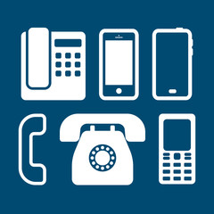 Poster - Black phone icons set. Vector illustration.