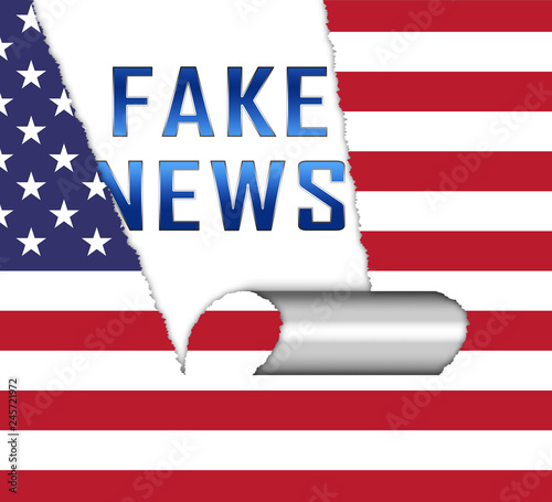 Cuadros en Lienzo Fake News Icon Paper Means Misinformation Or Disinformation - 3d Illustration