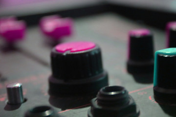 sound music mixer control panel And a microphone