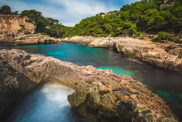 Wall Mural - Seaside view from Cala Almonia, beautiful wild natural beach on Mallorca island