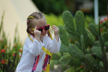 child with glasses