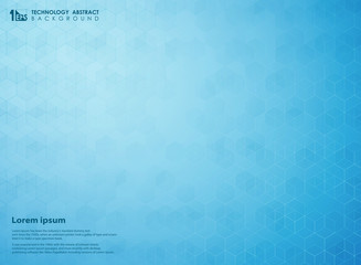 Poster - abstract gradient blue of science pentagon technology futuristic pattern background.