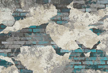 Canvas Print - wall brick plaster background