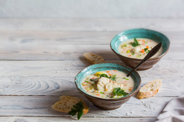 fiskesuppe - creamy norwegian fish soup made from haddock, cod and vegetables.