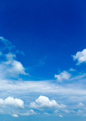 blue sky background with tiny clouds