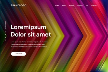 Vector illustration of Abstract gradient background and Minimal modern design for Landing page template