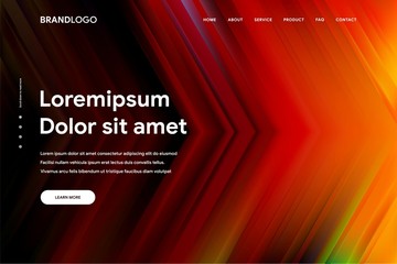Vector illustration of Abstract gradient background and Minimal modern design for Landing page template