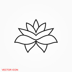 Canvas Print - Lotus icon logo, illustration, vector sign symbol for design