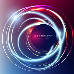 Abstract technology digital hi tech hexagons concept background. Space for your text