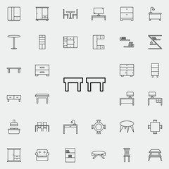 Sticker - chairs and umbrella glyph icon. Furniture icons universal set for web and mobile